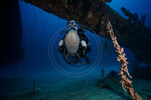 Melissa and scooter on the HilmaHooker wreck