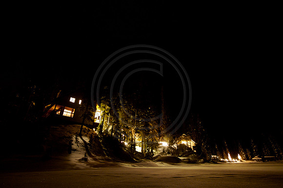 Emerald lake at Night