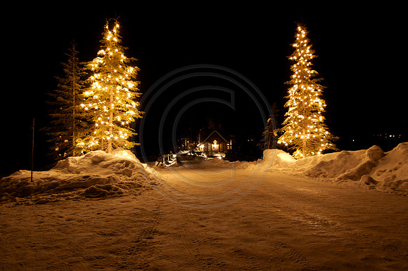 Emerald lake at Night
