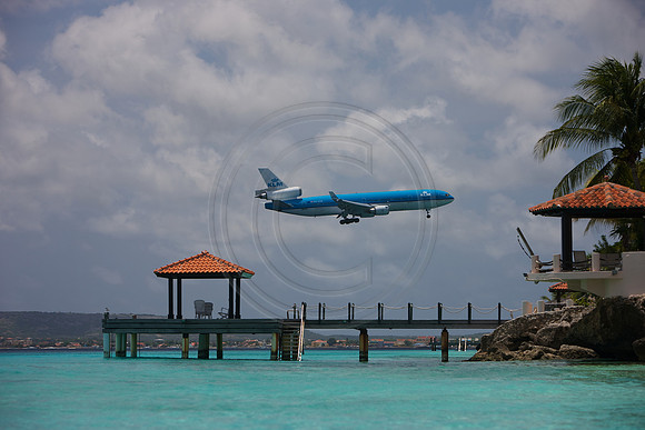 Plane coming into land in Bonaire